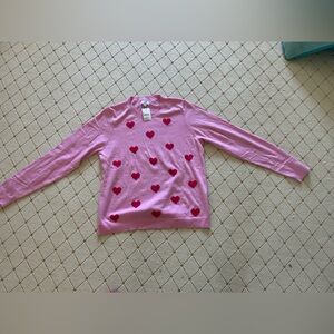 JCREW Pink Heart Sweater xl